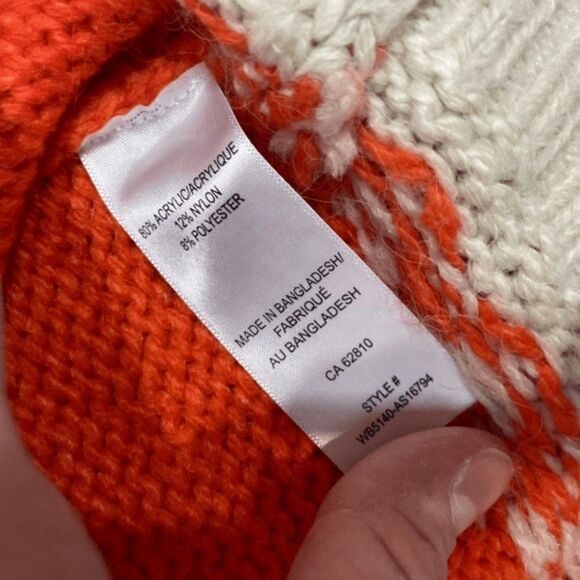 Ricki's Womens Knitted Sweater Boho Print Ribbed Mock Neck Red Size Small - Picture 3 of 6